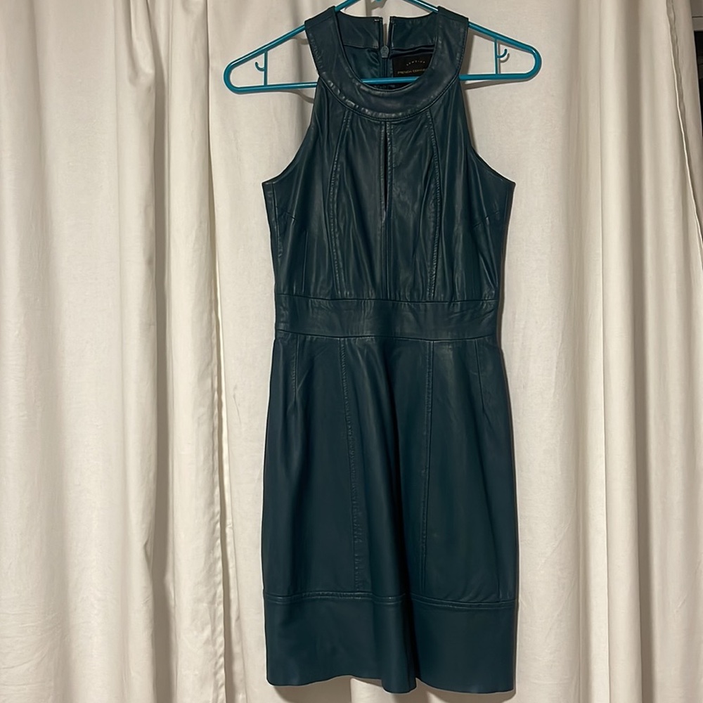 French Connection Genuine Leather dress - teal